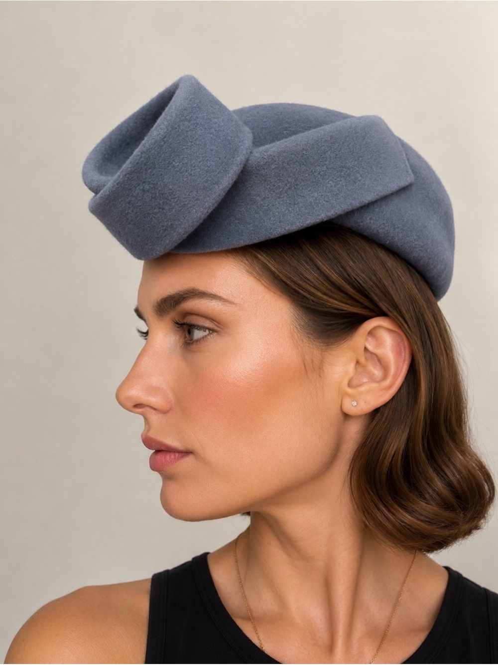 Vintage DeMura Gray Felt Sculptural Hat Made in Italy Avant Garde Mod